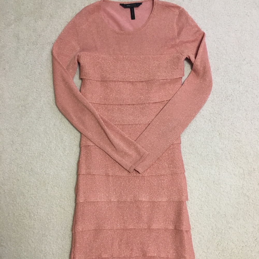 BCBGMaxazria blush/gold dress, size S